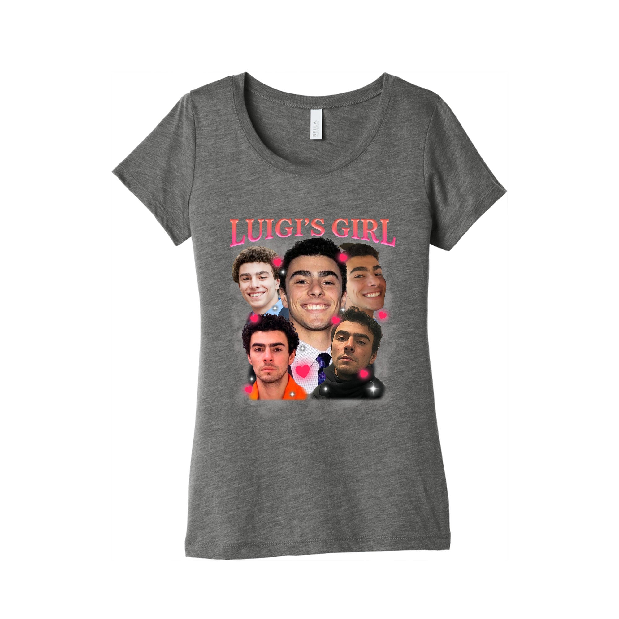 Luigis Girl Mangione Valentines Day Womens Triblend Tee